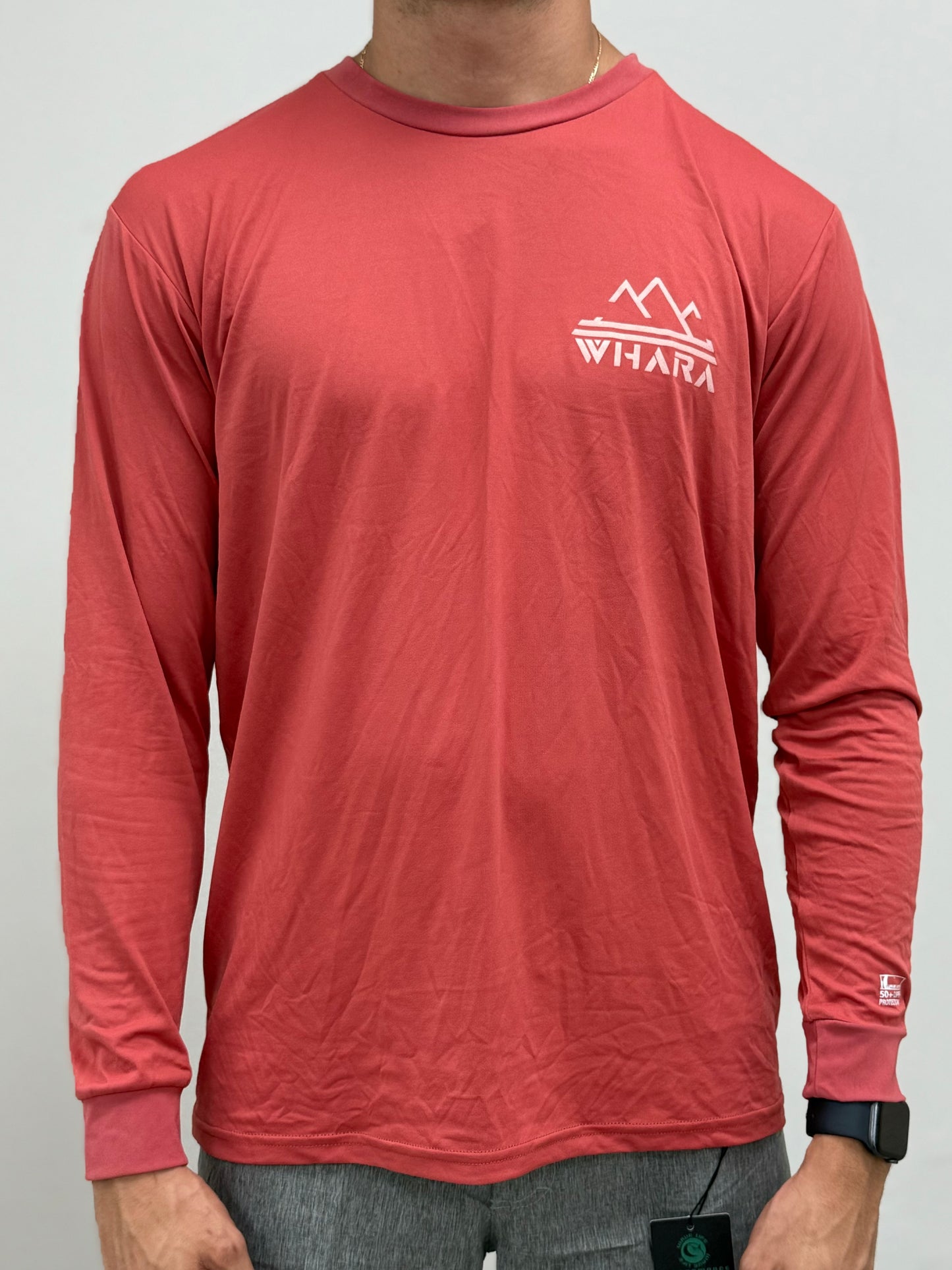 WHARA Logo Crewneck Rashguard | CORAL