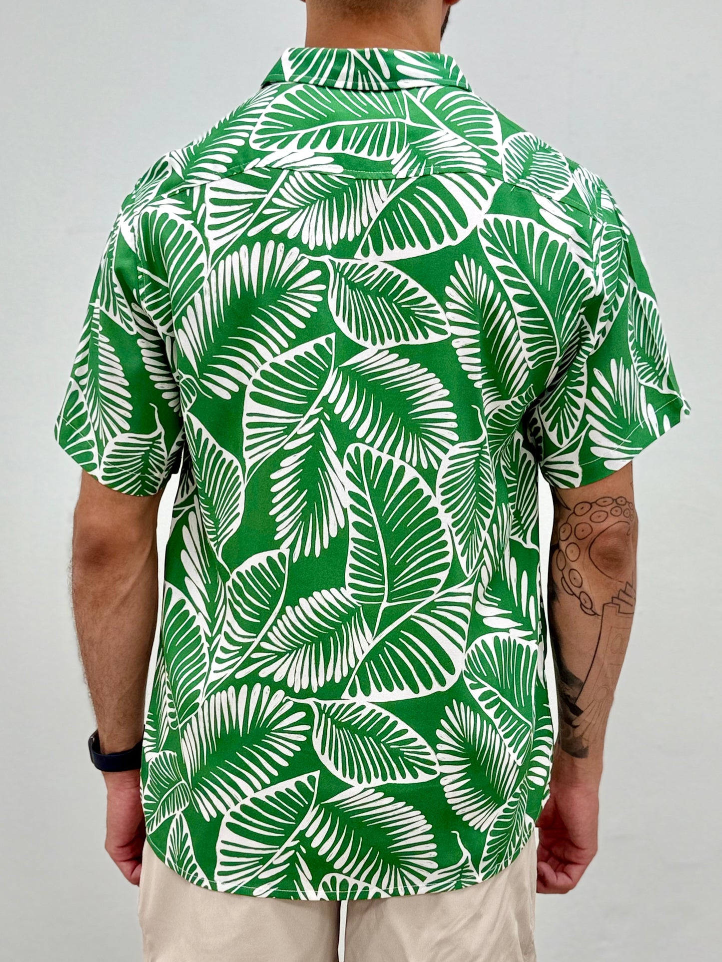 Green Tropical Button Down Shirt