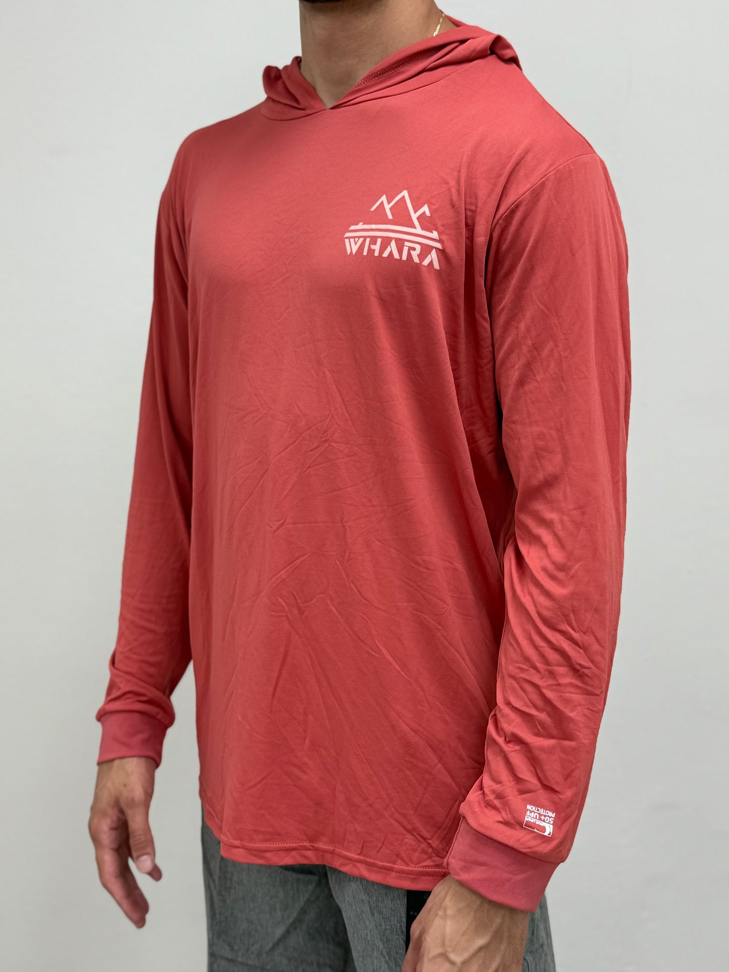 WHARA Logo Hooded Rashguard | CORAL