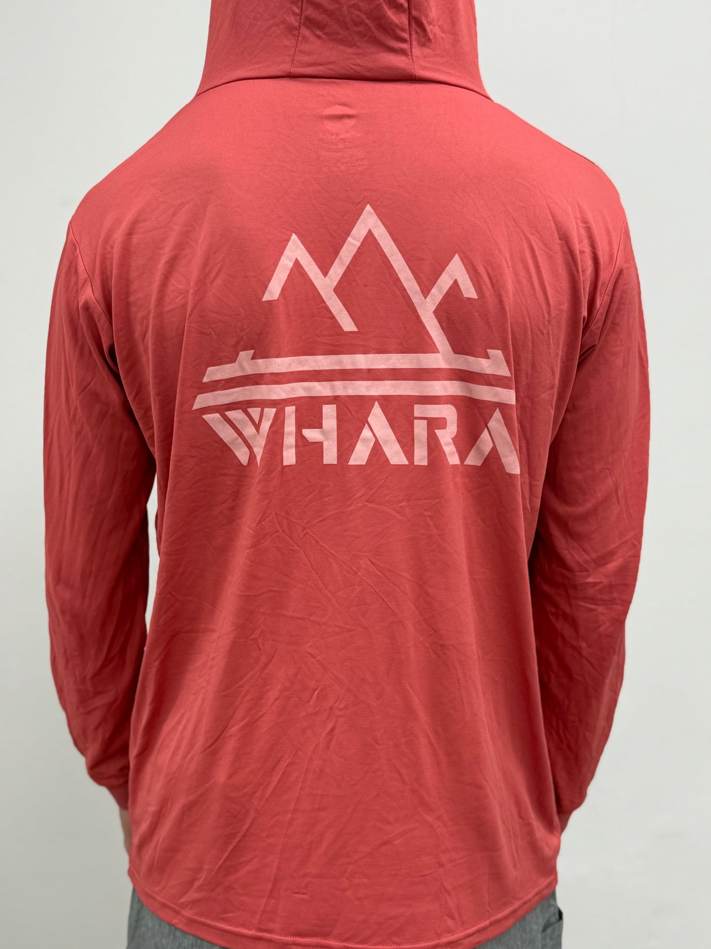 WHARA Logo Hooded Rashguard | CORAL