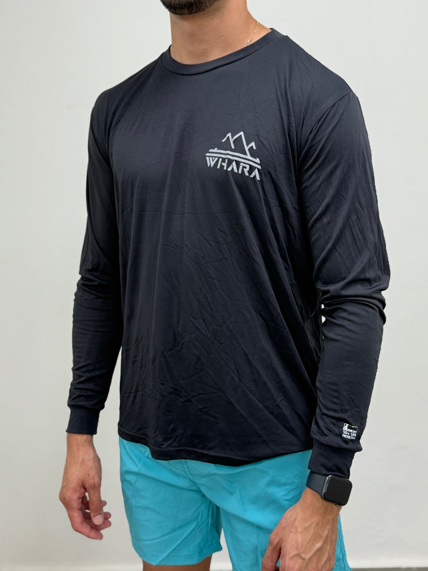 WHARA Logo Crewneck Rashguard | BLACK